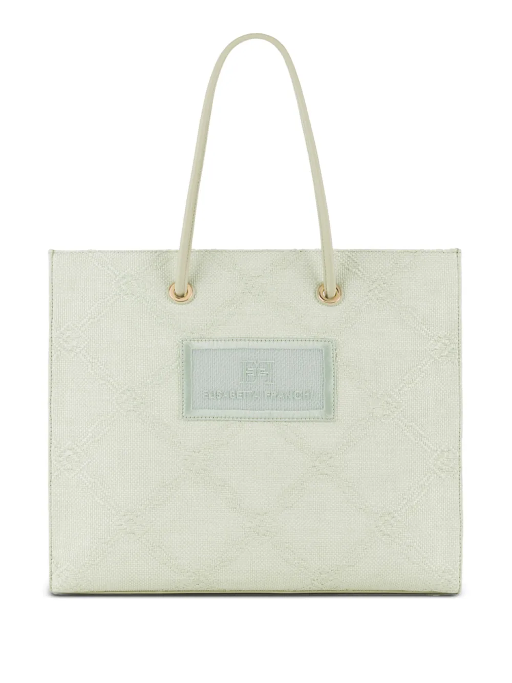 Elisabetta Franchi textured logo tote bag Groen