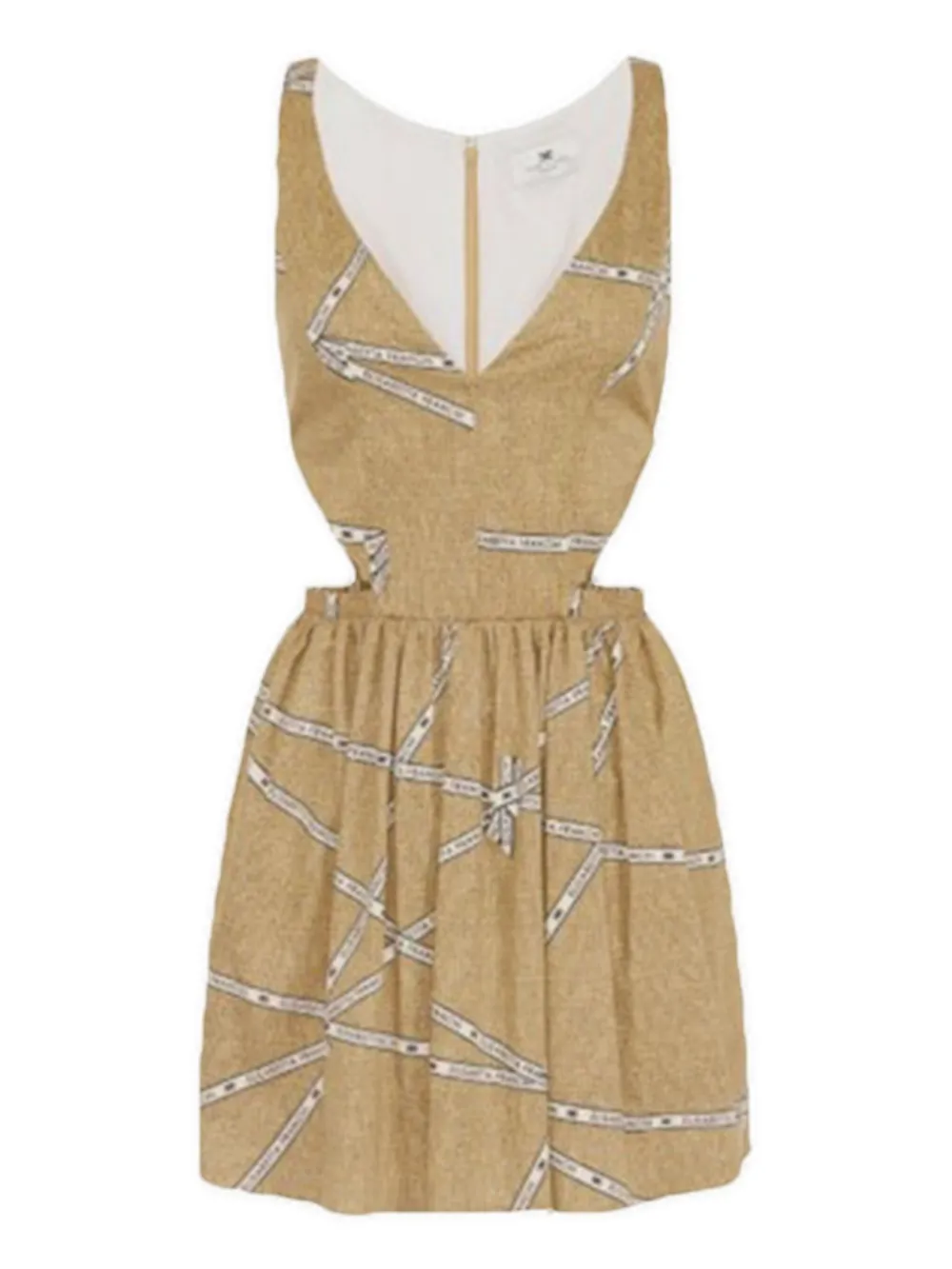 Elisabetta Franchi printed cut-out mini dress Beige