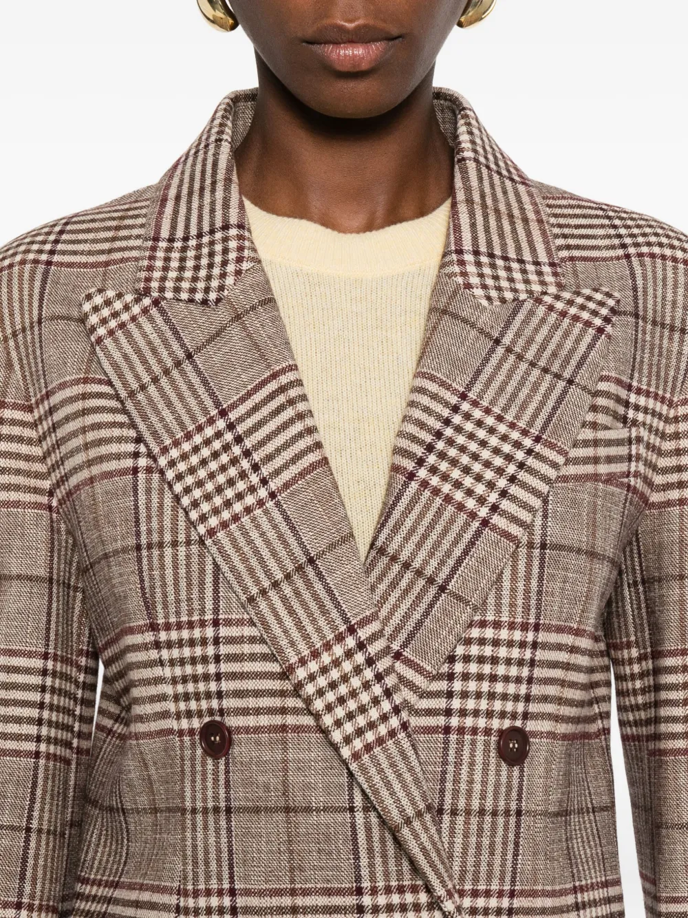 P.A.R.O.S.H. Geruite blazer Bruin