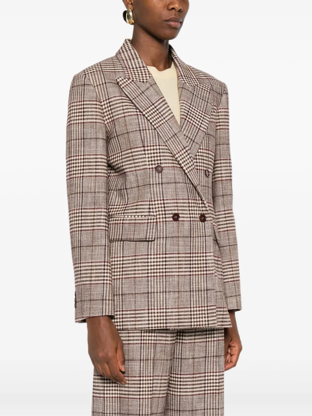 P.A.R.O.S.H. Geruite blazer Bruin