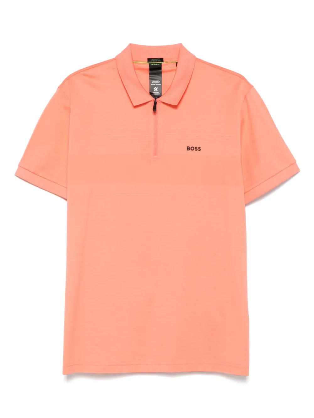 BOSS Poloshirt met halve rits Oranje