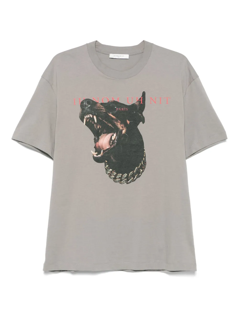 Ih Nom Uh Nit playera con perro estampado | gris | Image 1