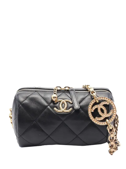 CHANEL Pre-Owned 2021-2022 Mini Quilted Lambskin Bowling Bag crossbody bag