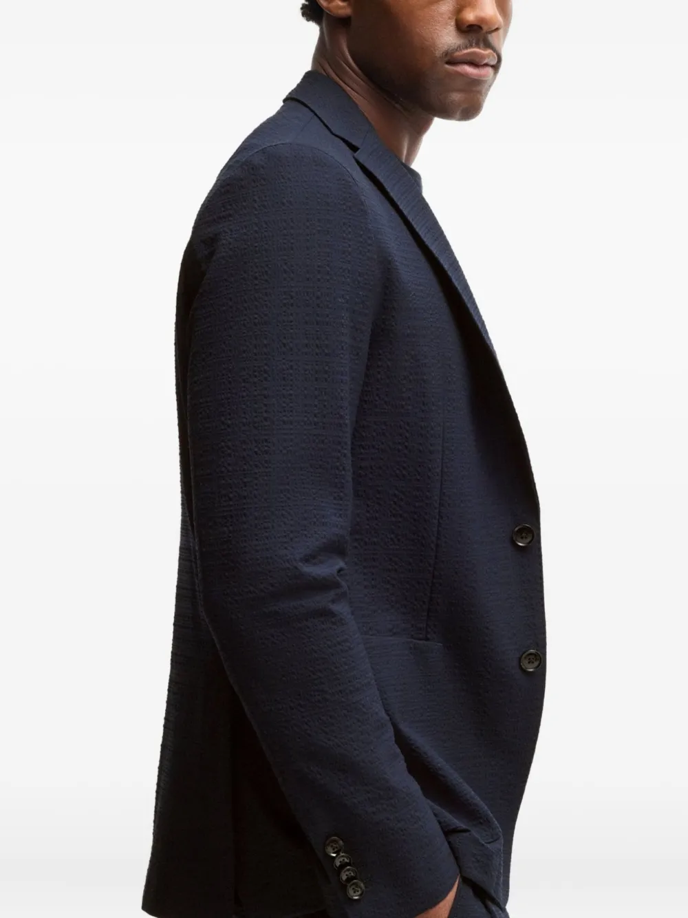 BOSS Blazer met enkele rij knopen Blauw