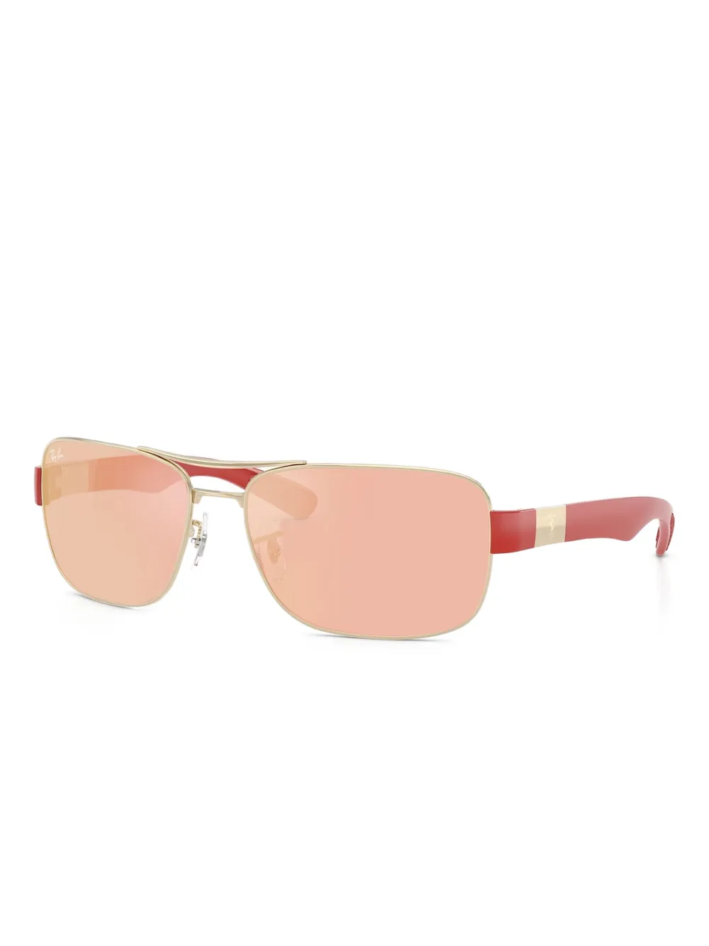 Ray-Ban Zonnebril met metalen rechthoekig montuur Goud