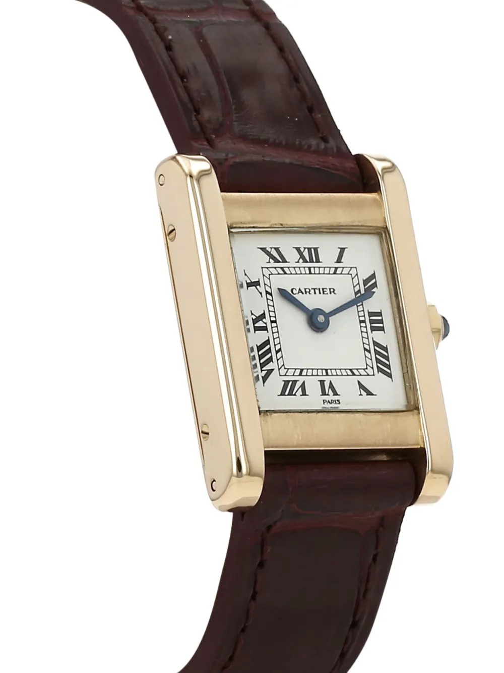 Pre-owned Cartier 1970  Tank Française 28mm In White