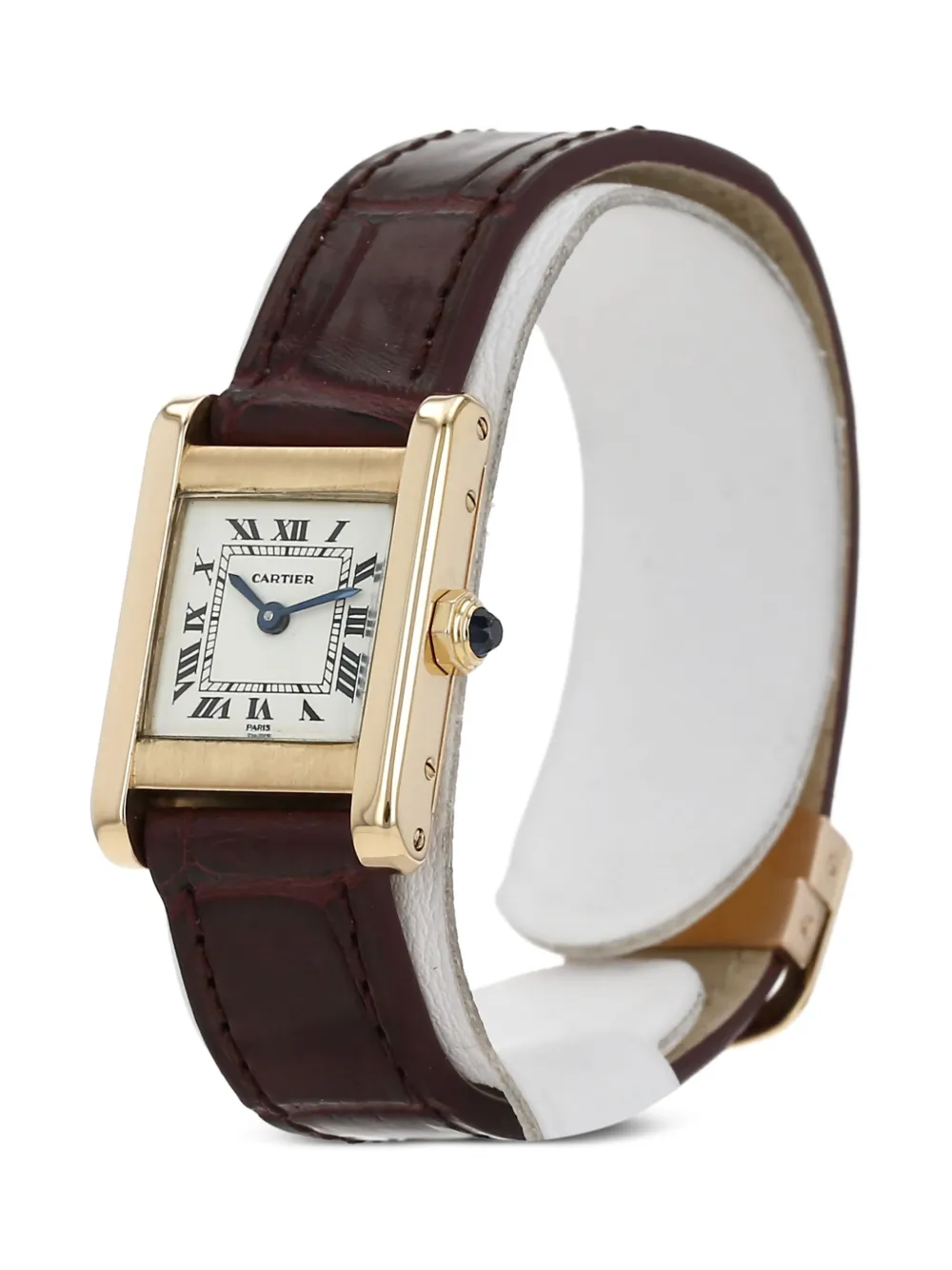 Pre-owned Cartier 1970  Tank Française 28mm In White