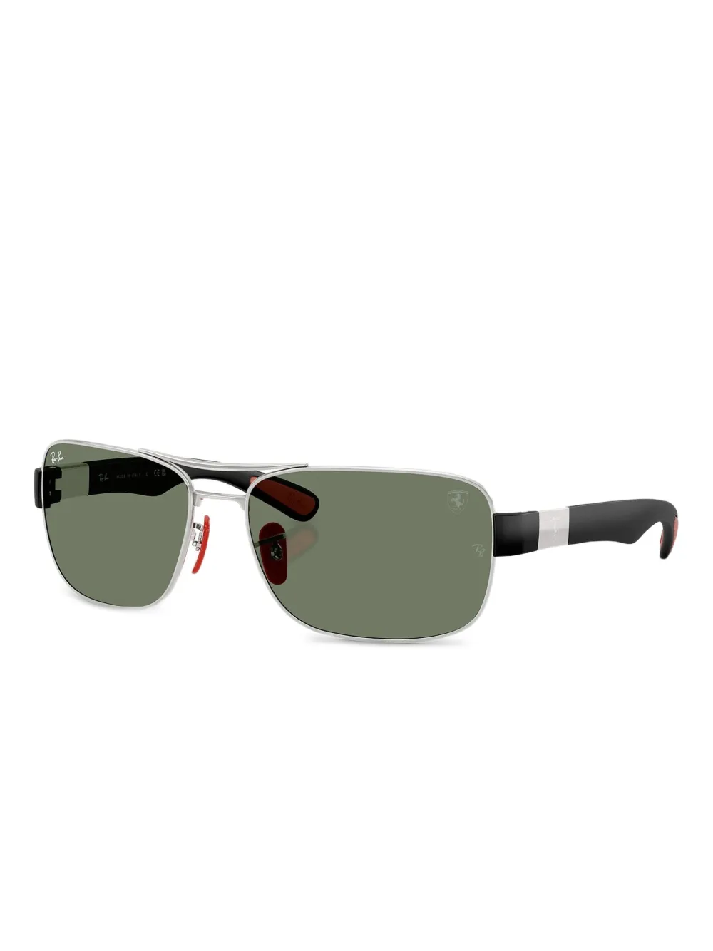 Ray-Ban x Scuderia Ferrari zonnebril met rechthoekig montuur - Zilver