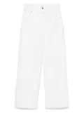 Closed button-fastening jeans - White