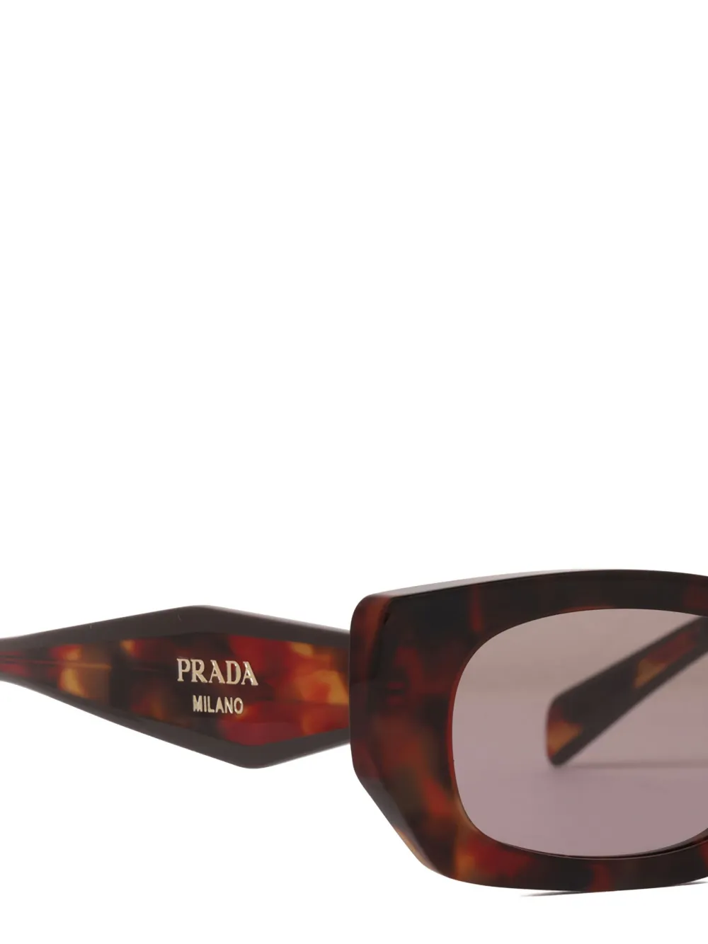 Prada Zonnebril met schildpadschild-design Bruin