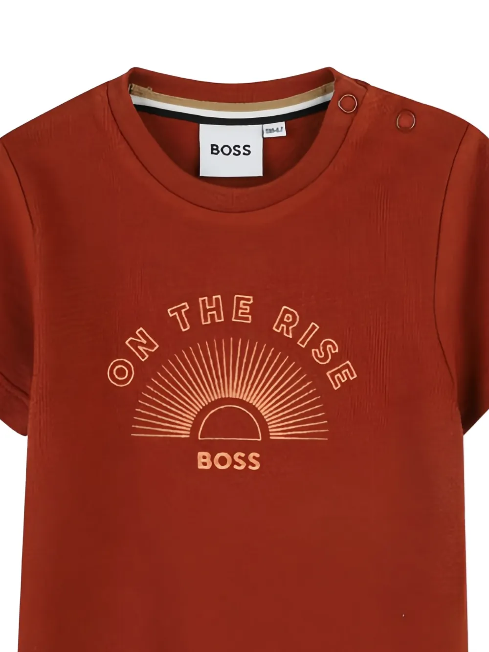 BOSS Kidswear T-shirt met logoprint Bruin