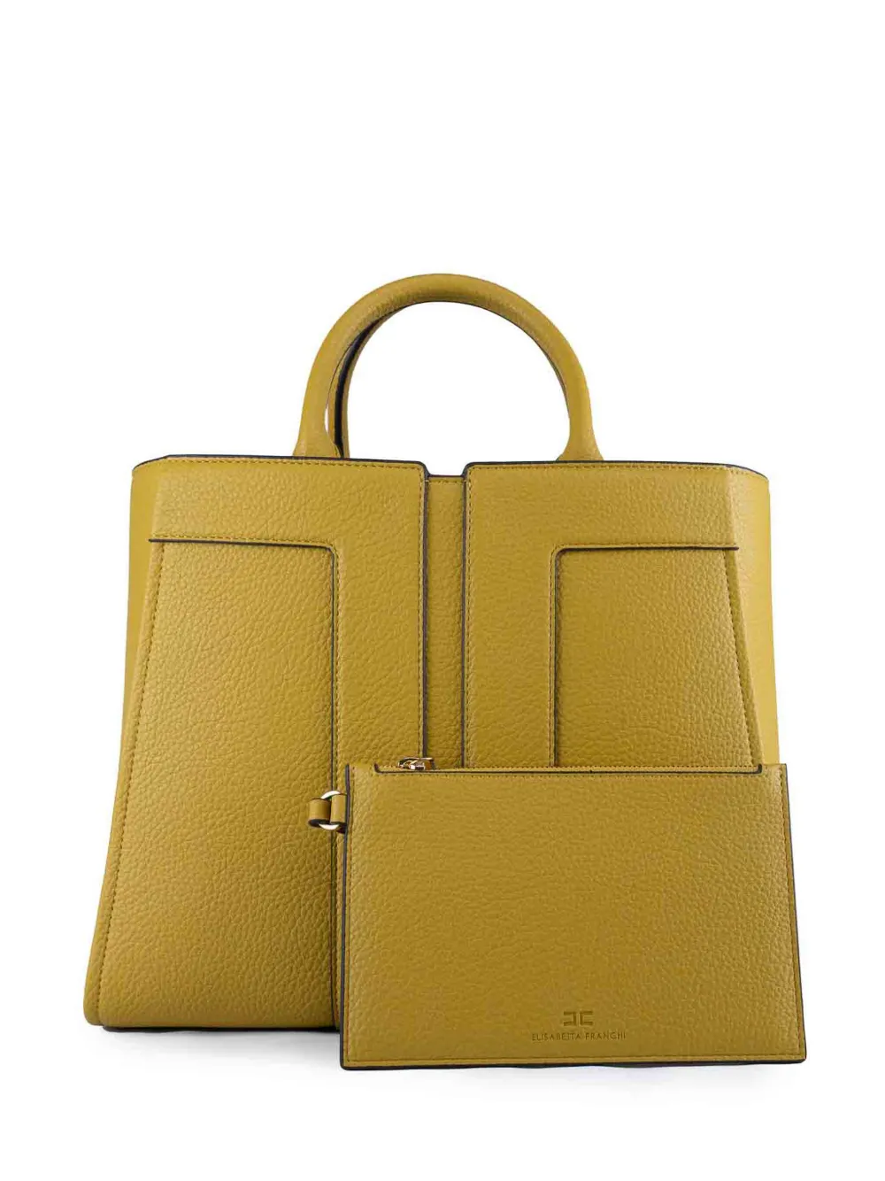 Elisabetta Franchi leather panelled tote bag Geel