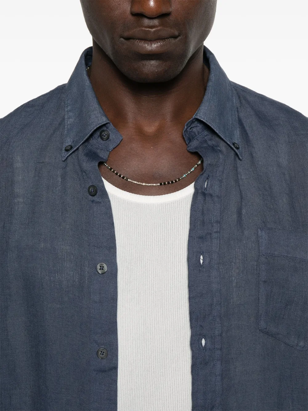 120% Lino Linnen overhemd Blauw