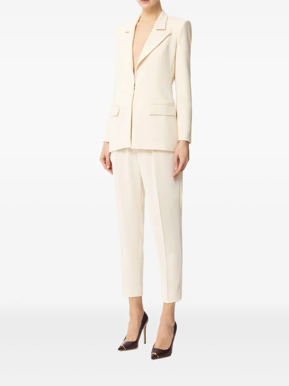 Elisabetta Franchi structured-lapel blazer Beige