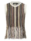 Weekend Max Mara fringe-hem knitted top - Brown