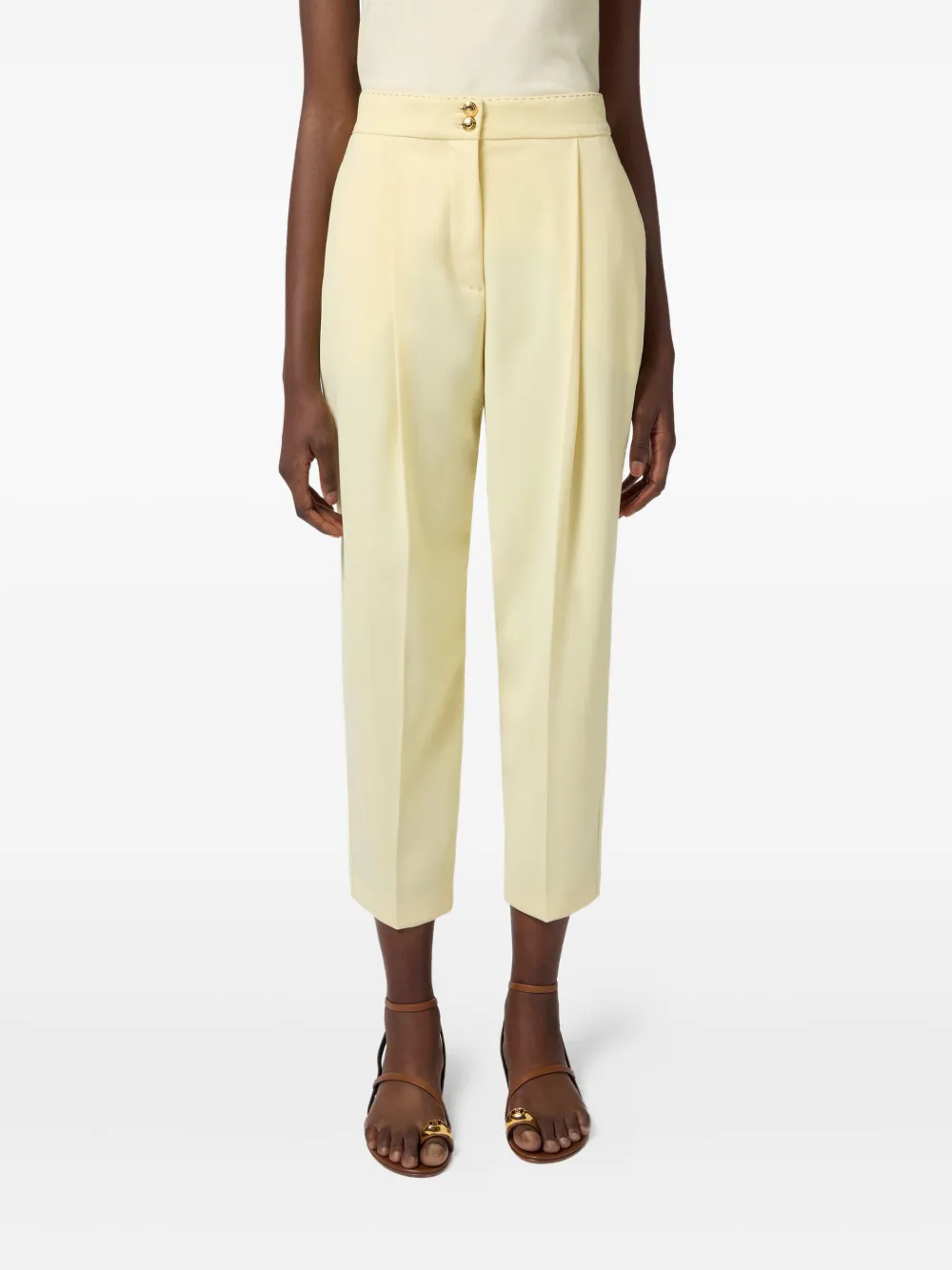 Elisabetta Franchi pleat-detailed trousers Beige