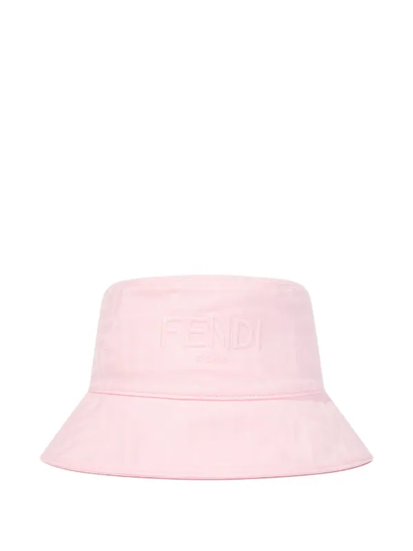 Fendi Kids Cotton Bucket Hat Pink FARFETCH IN