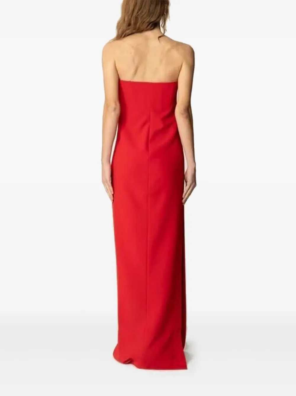 Elisabetta Franchi Strapless maxi-jurk met split Rood
