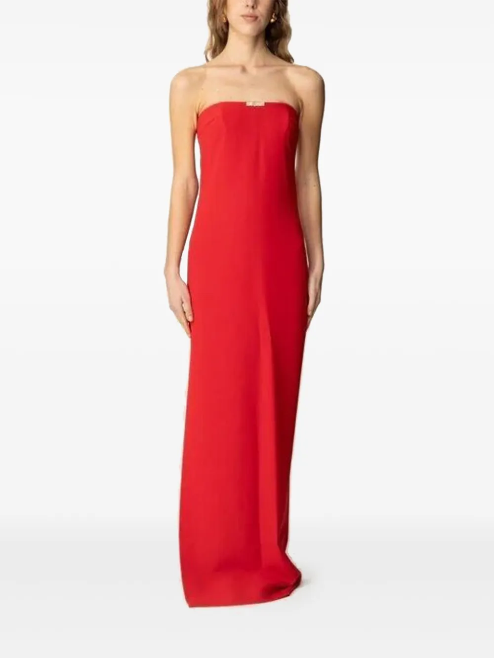 Elisabetta Franchi strapless side-split maxi dress Rood