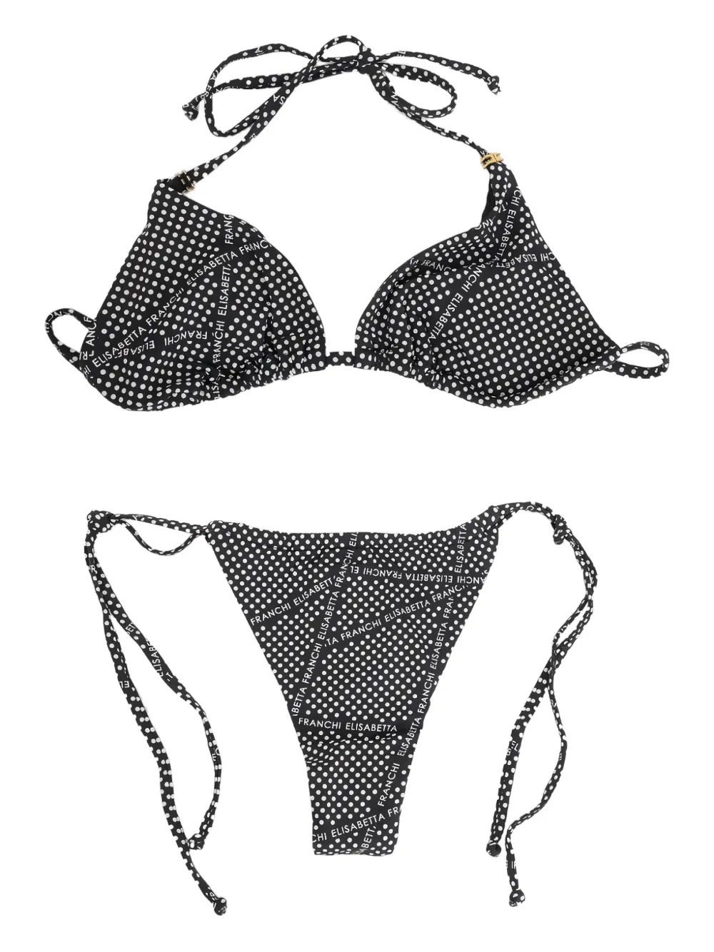 Elisabetta Franchi Polka-dot Bikini In Gray