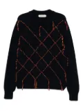 Namacheko intarsia quilt crew-neck jumper - Blue
