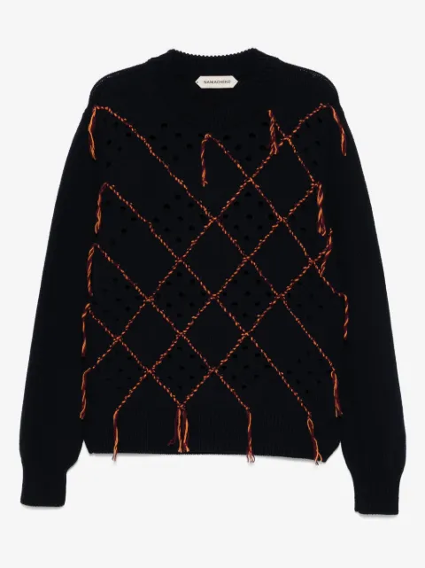 Namacheko intarsia quilt crew-neck jumper