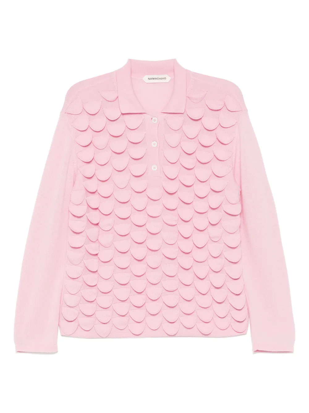 Namacheko bird feather polo shirt | Pink | Image 1