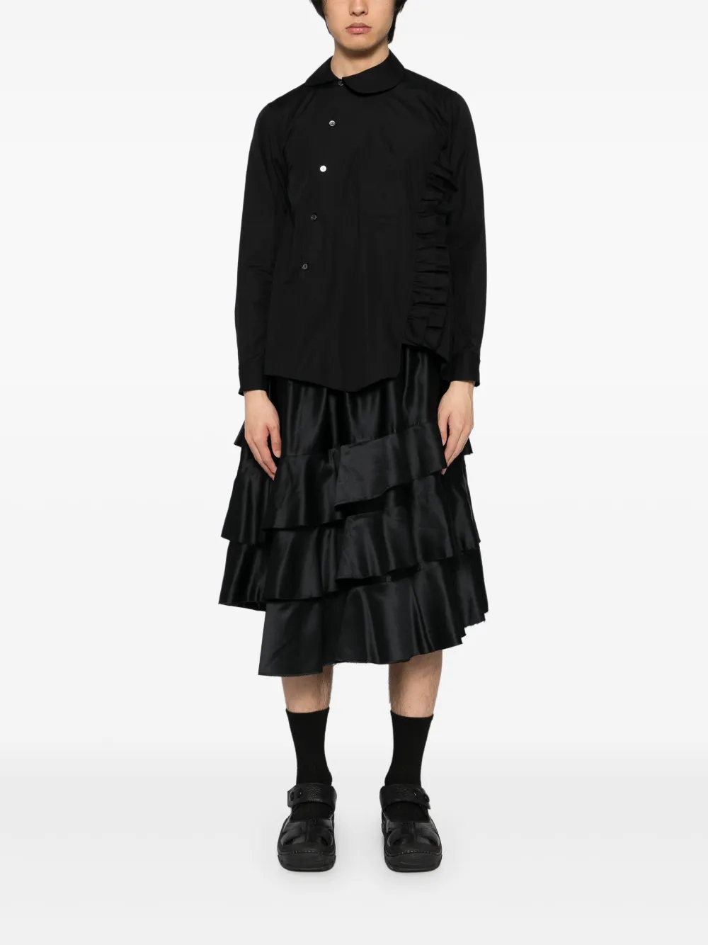 Black Comme Des Garçons jupe superposée à bords francs | Jupes trapèze | Image 2