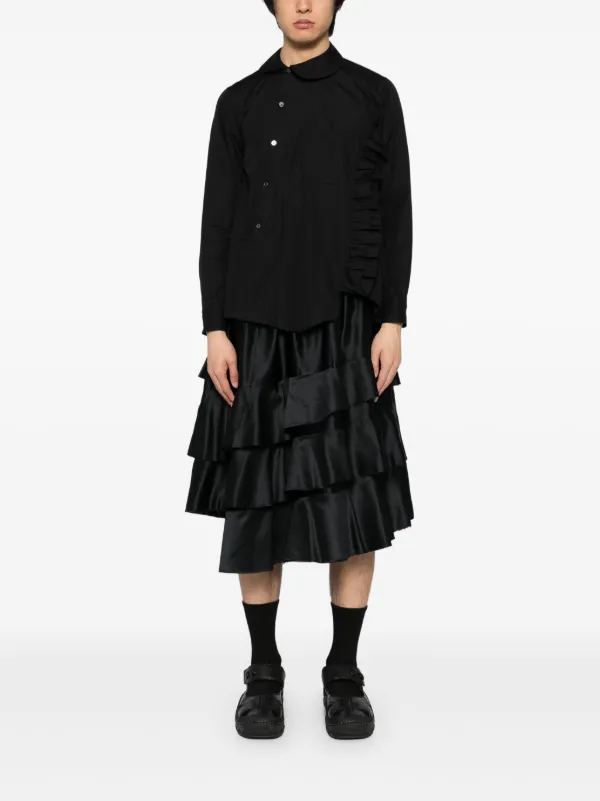 美品☆COMME des GARÇONS 黒 オーバースカート最終 Black Comme Des Garçons カットオフエッジ スカート | ブラック
