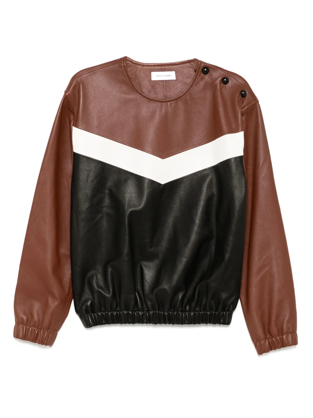 Ernest W. Baker 80s leather sweatshirt | Black | Image 1