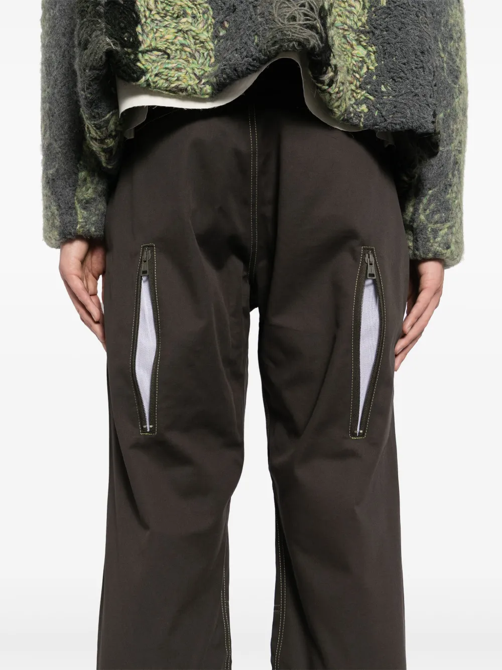 Kiko Kostadinov Solix broek met rits Bruin