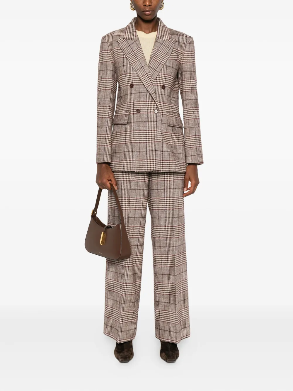 P.a.r.o.s.h Checked Straight-leg Trousers In Brown