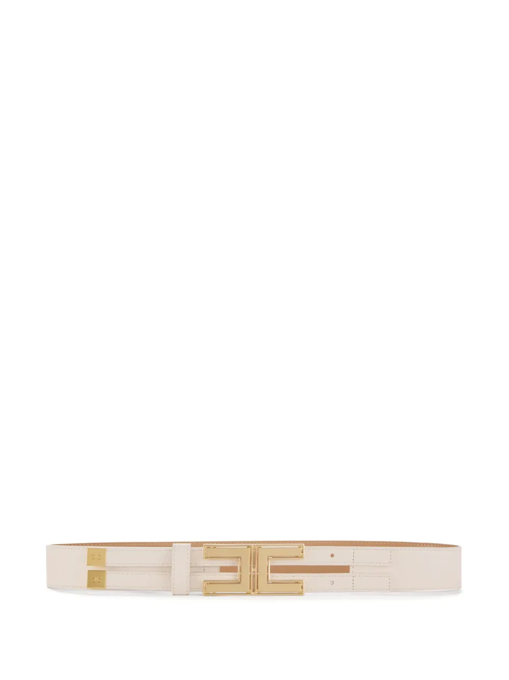 Elisabetta Franchi logo-buckle leather belt Beige