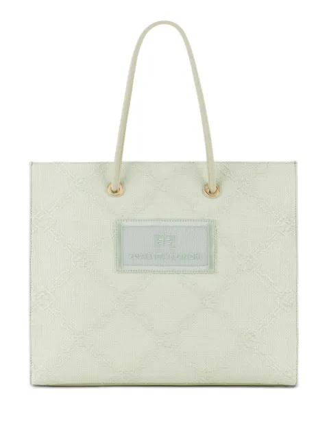 Elisabetta Franchi textured logo-plaque tote bag