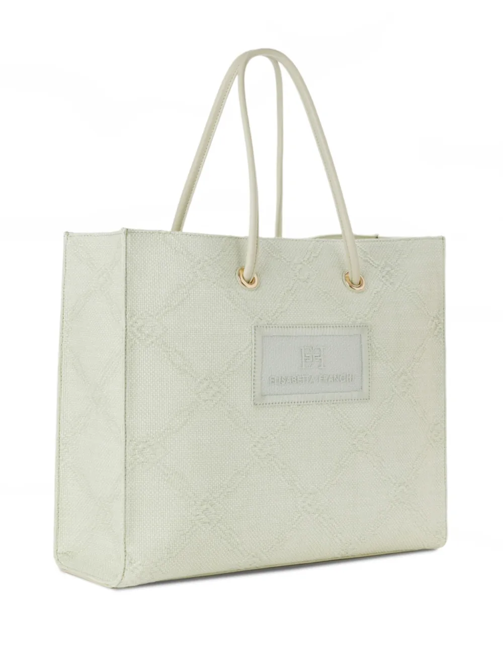 Elisabetta Franchi textured logo-plaque tote bag Groen