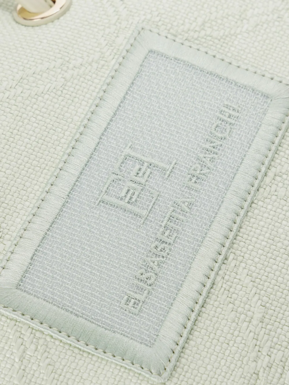 Elisabetta Franchi textured logo-plaque tote bag Groen
