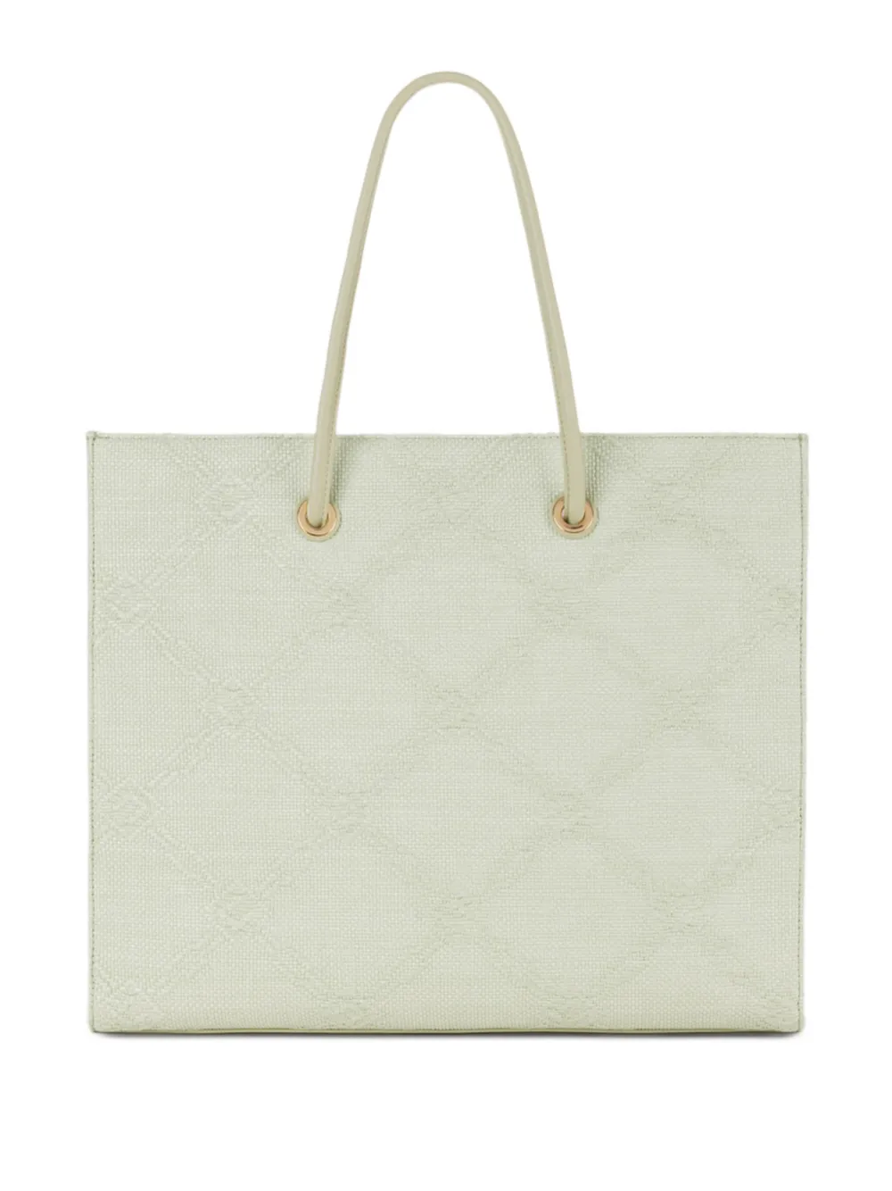 Elisabetta Franchi textured logo-plaque tote bag Groen