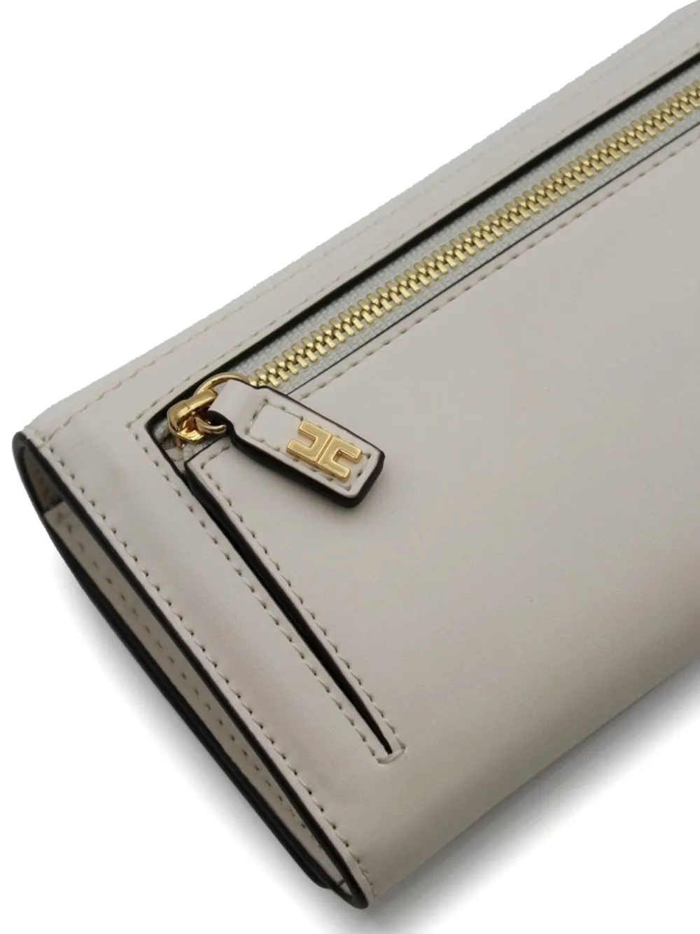 Elisabetta Franchi logo-plaque wallet Beige