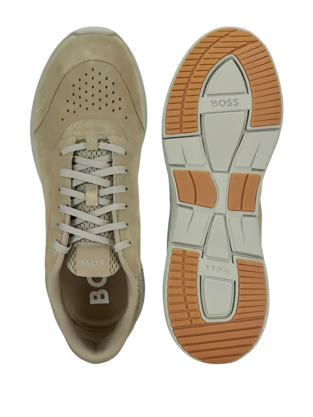 BOSS Gary perforated suede sneakers Neutrals