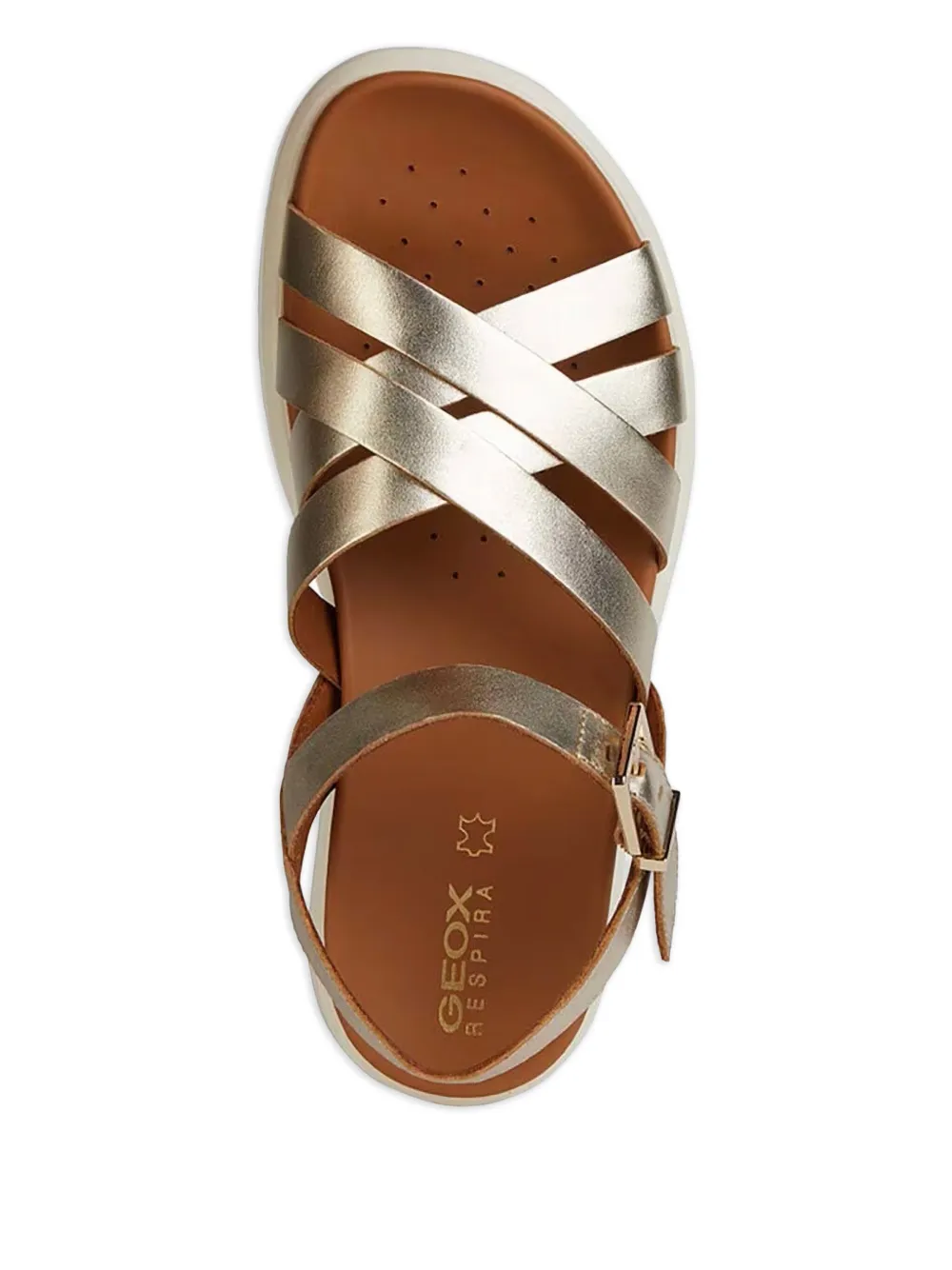 Geox Xand 2S leather sandals Gold