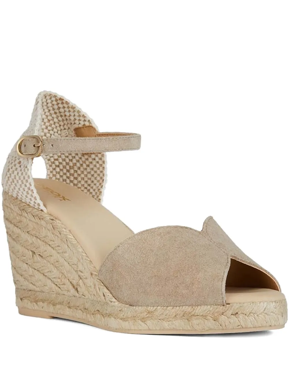 Geox Suede Wedge Espadrille Pumps In Neutral