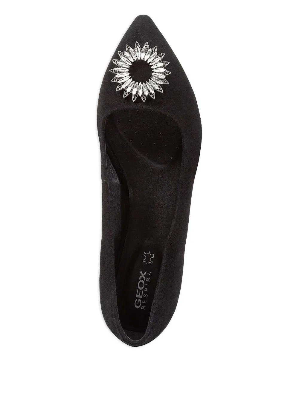 Geox crystal-embellished flat pumps Black