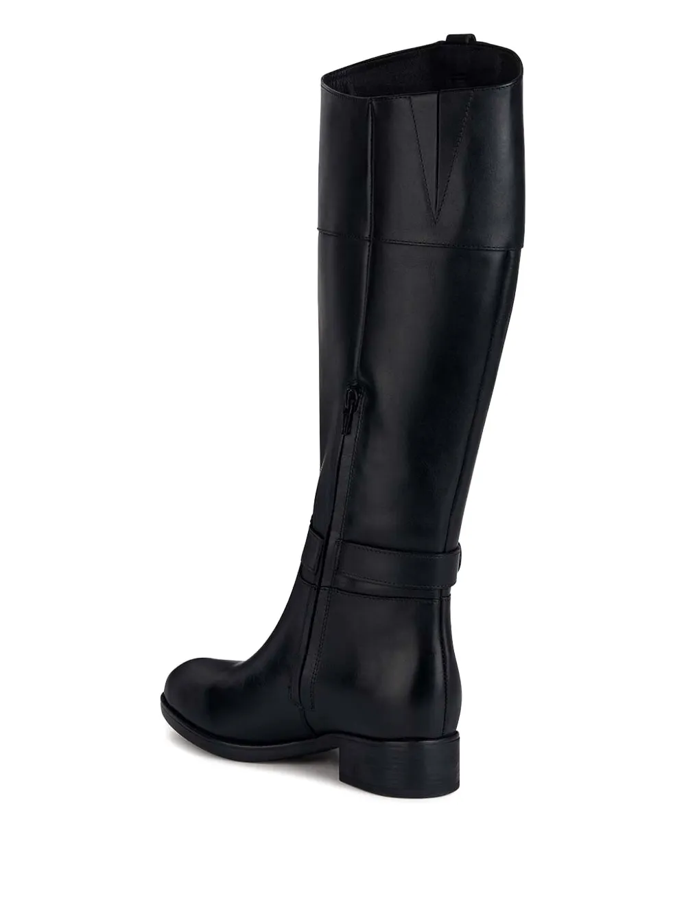Geox buckle-fastening leather knee-high boots Black