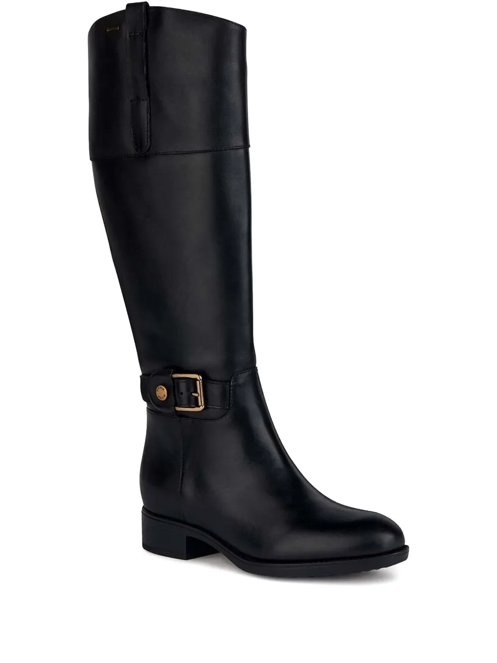 Geox buckle-fastening leather knee-high boots Black