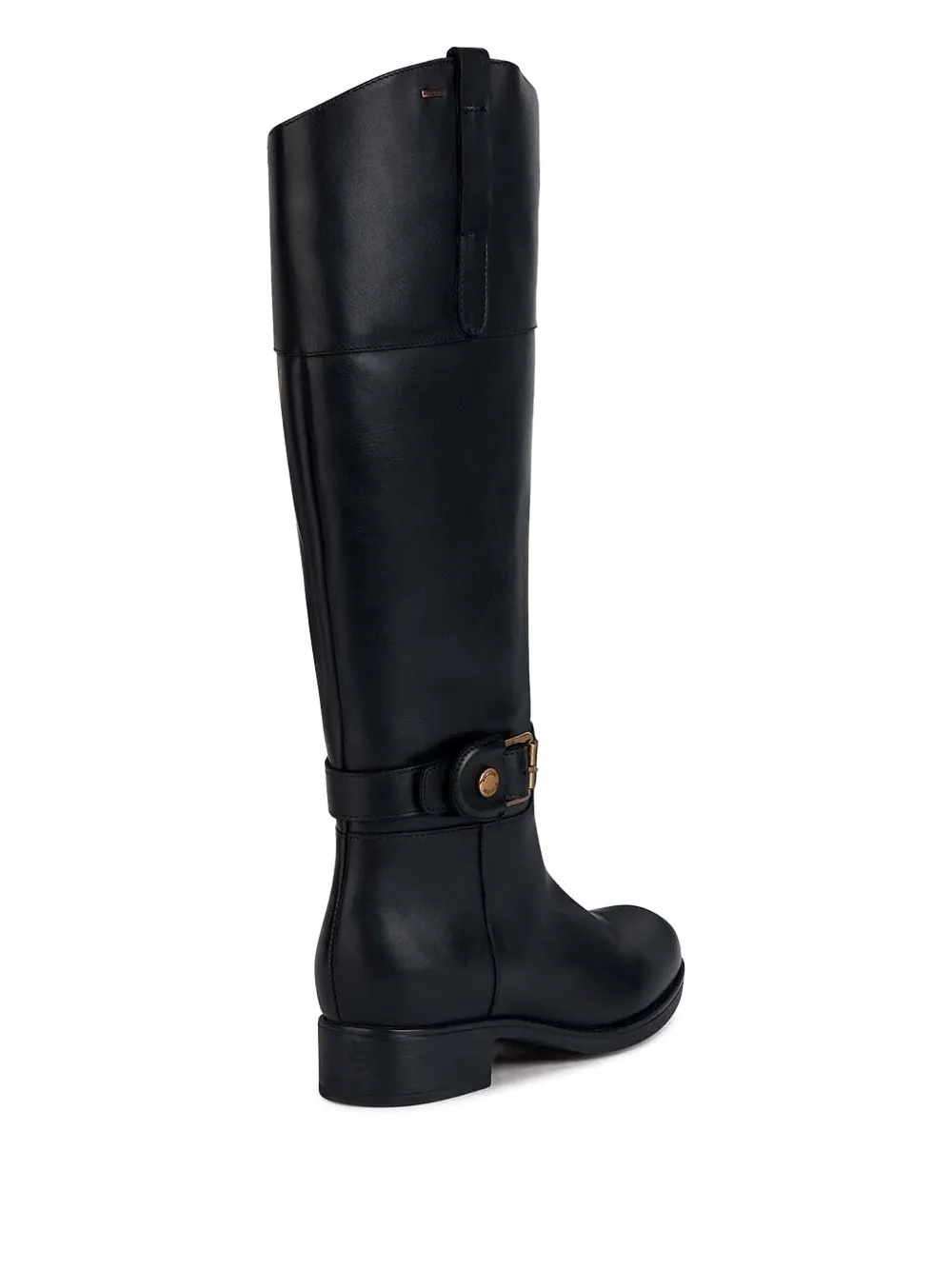 Geox buckle-fastening leather knee-high boots Black