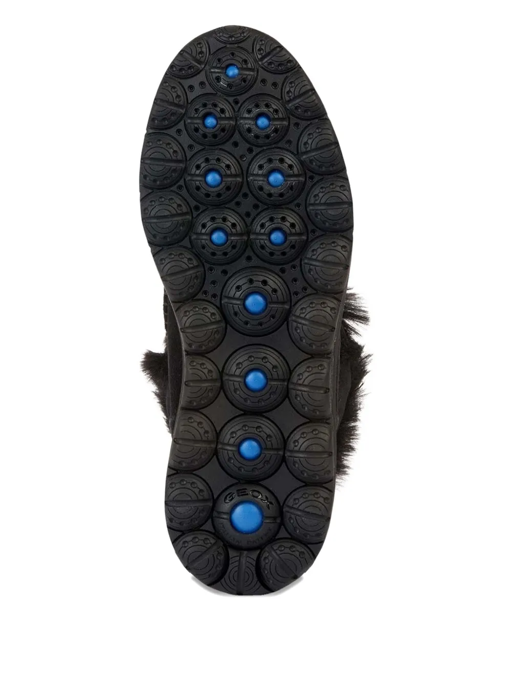 Geox Spherica 4x4 Abx Fur-trimmed Suede Boots In Black