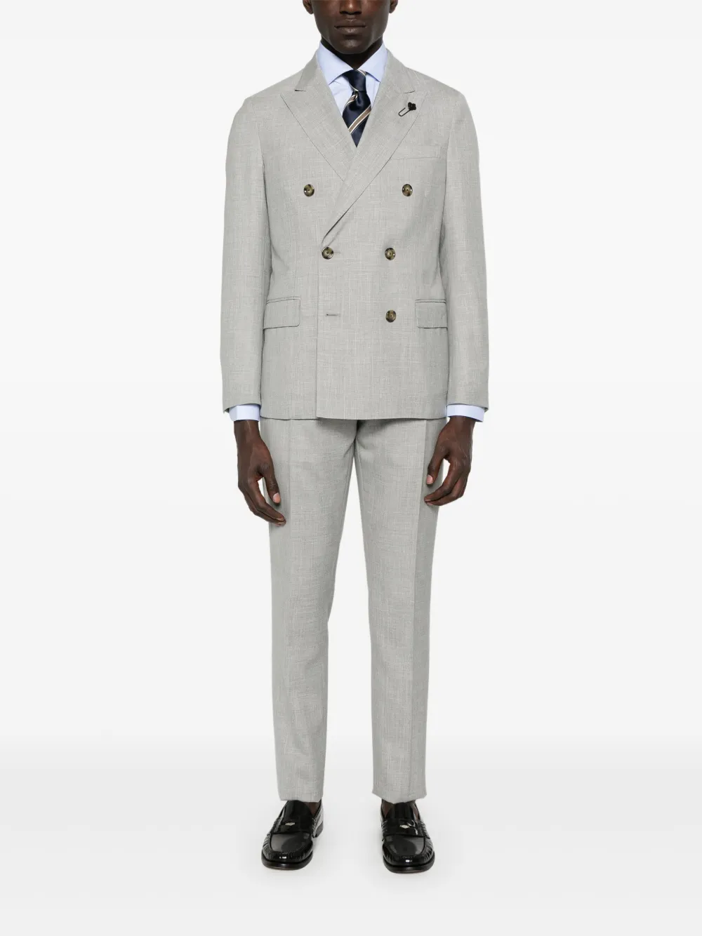 Lardini mélange-effect suit | Double  Breasted Suits | Image 2