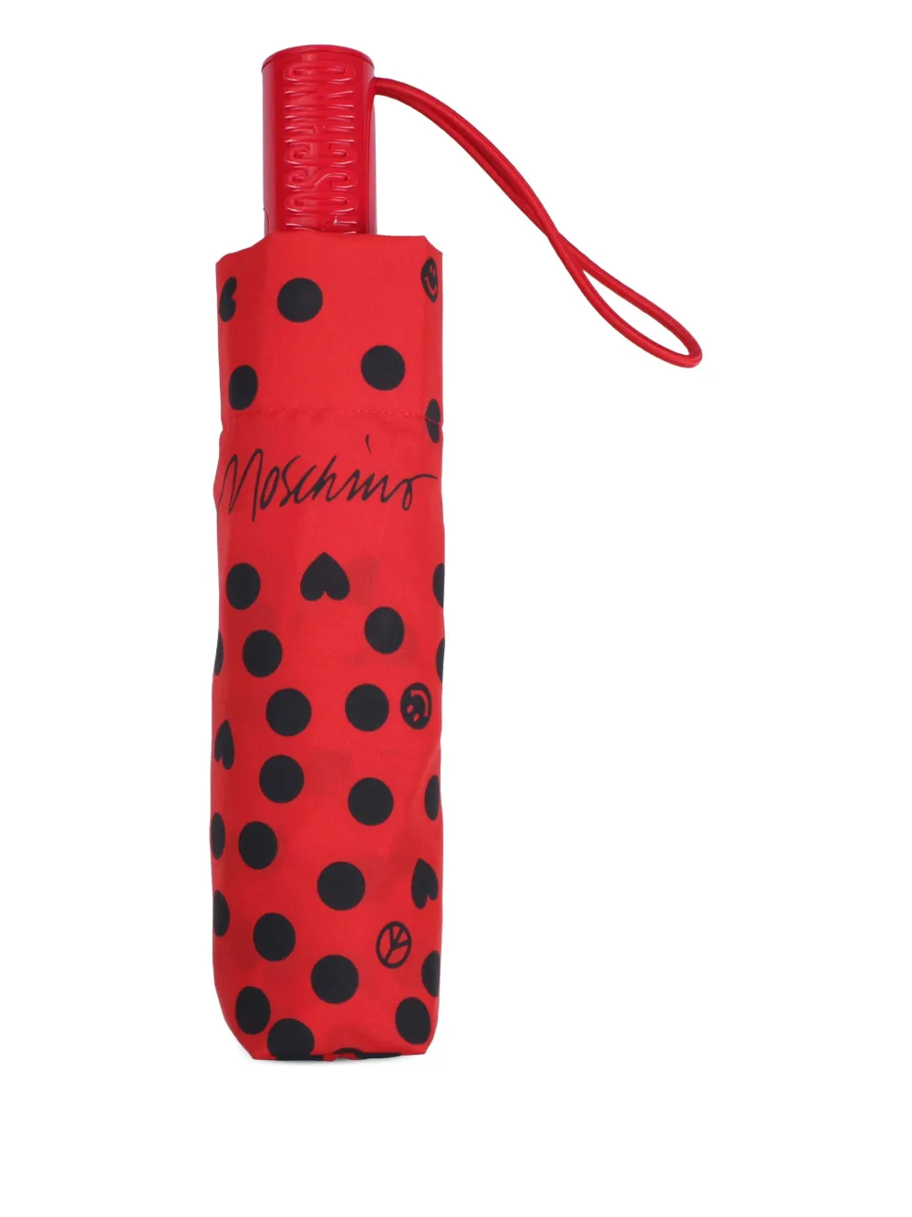 Moschino paraplu met polka dots Rood