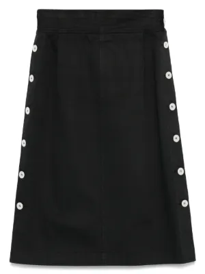 MM6 Maison Margiela Single stitch-logo Cargo Skirt | Black | FARFETCH