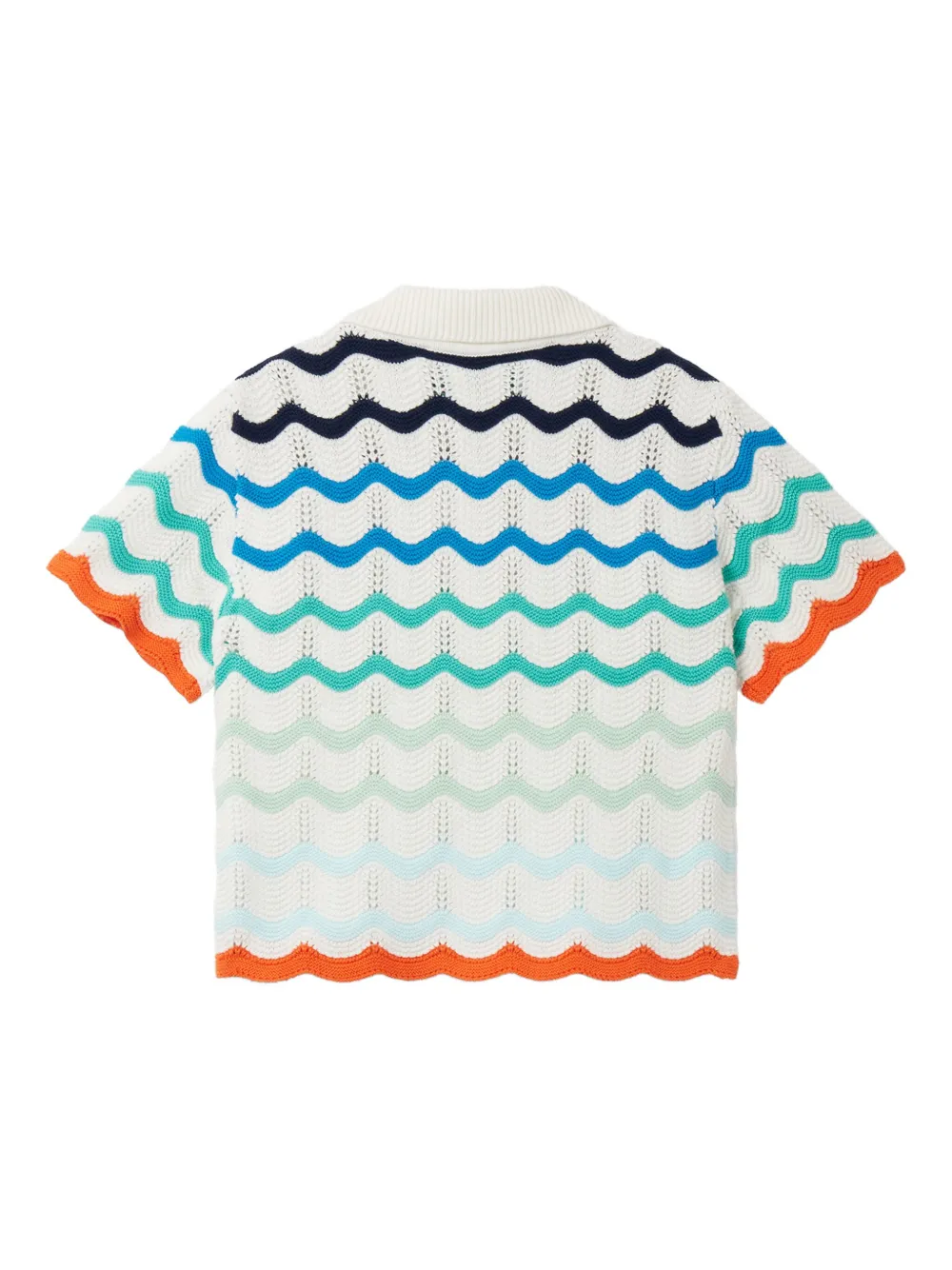 CASABLANCA KIDS Gestreept poloshirt Wit